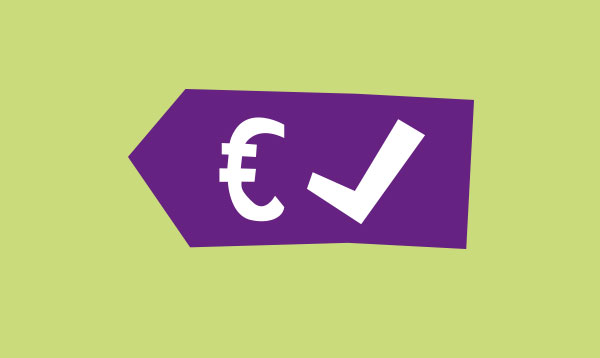 Eurozeichen mit Häkchen rechts daneben: In diesem Artikel geht es um die anteilige Fahrtkostenerstattung